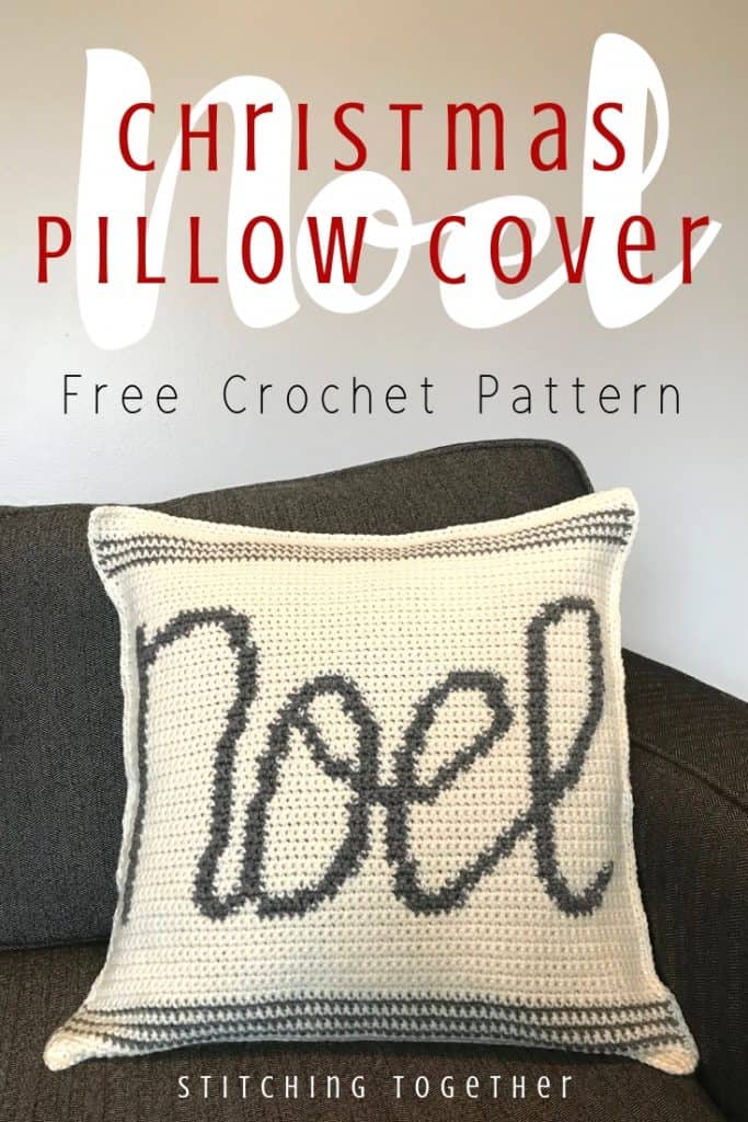 Noel Christmas Crochet Pillow Cover