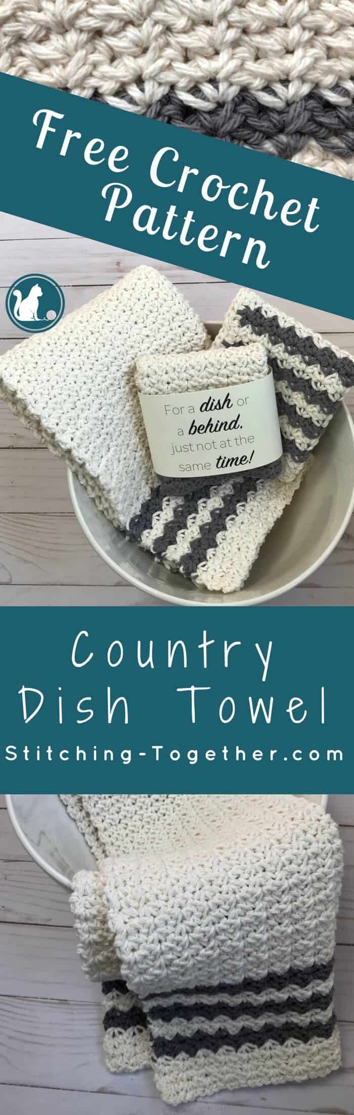 Farmhouse Easy Crochet Kitchen Towel - Free Pattern