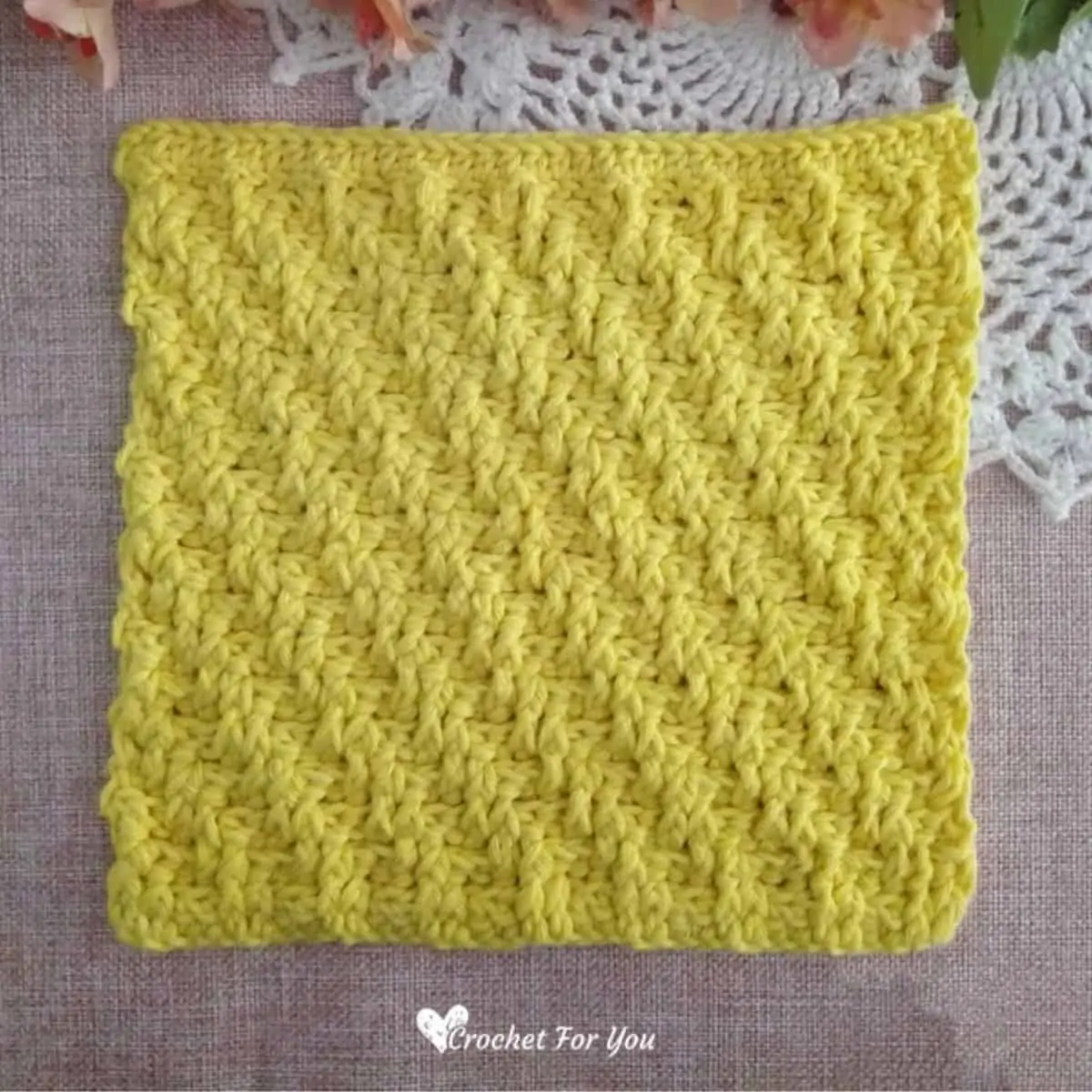 Simple Tunisian Crochet Dishcloth Pattern - The Unraveled Mitten