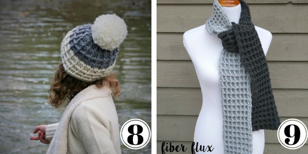 pattern for waffle stitch hat and scarf set