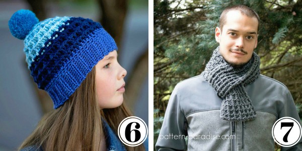 pattern for waffle stitch hat and scarf set