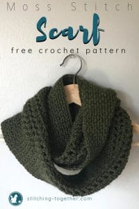 Crochet Moss Stitch Scarf