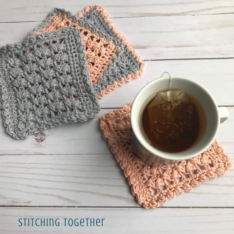 Square Crochet Coasters - One Cup at a Time Designer Remix