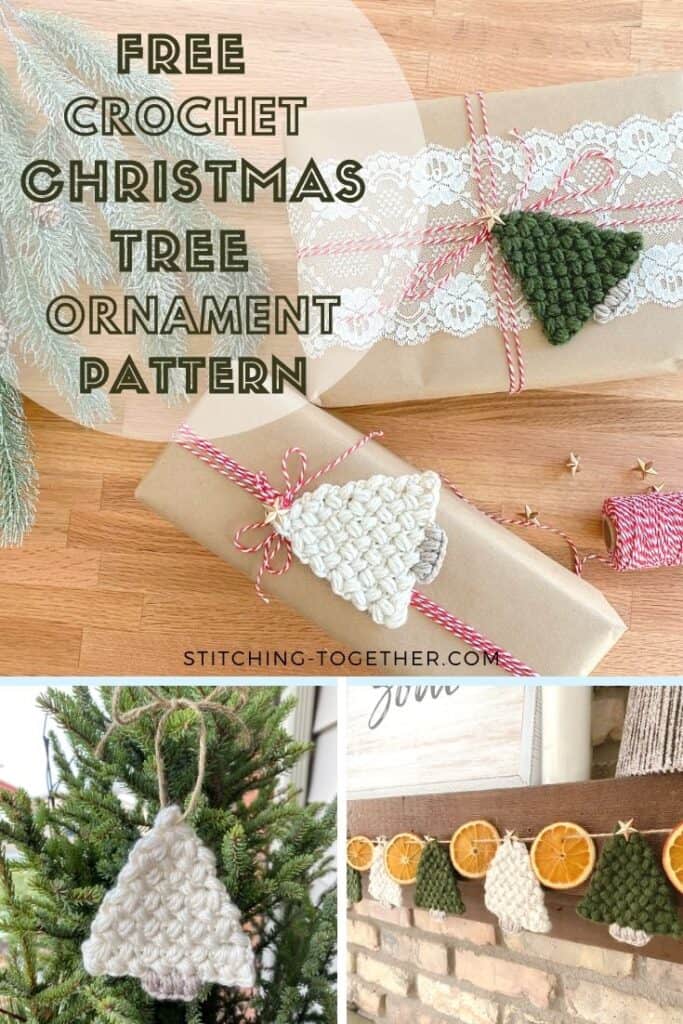 Flat Christmas tree crochet pattern to decorate all the things!