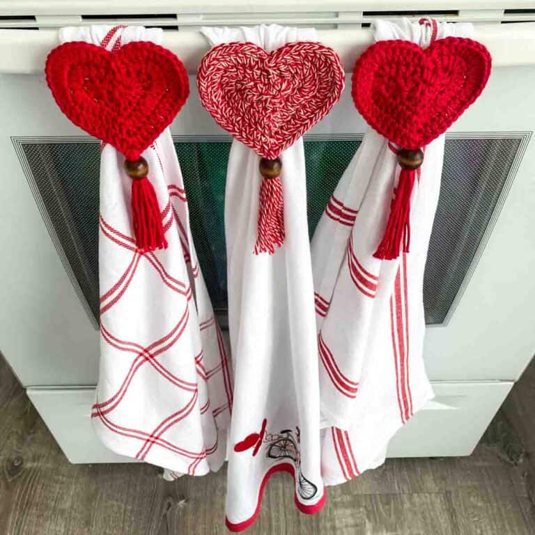 Heart Crochet Tea Towel Topper Pattern