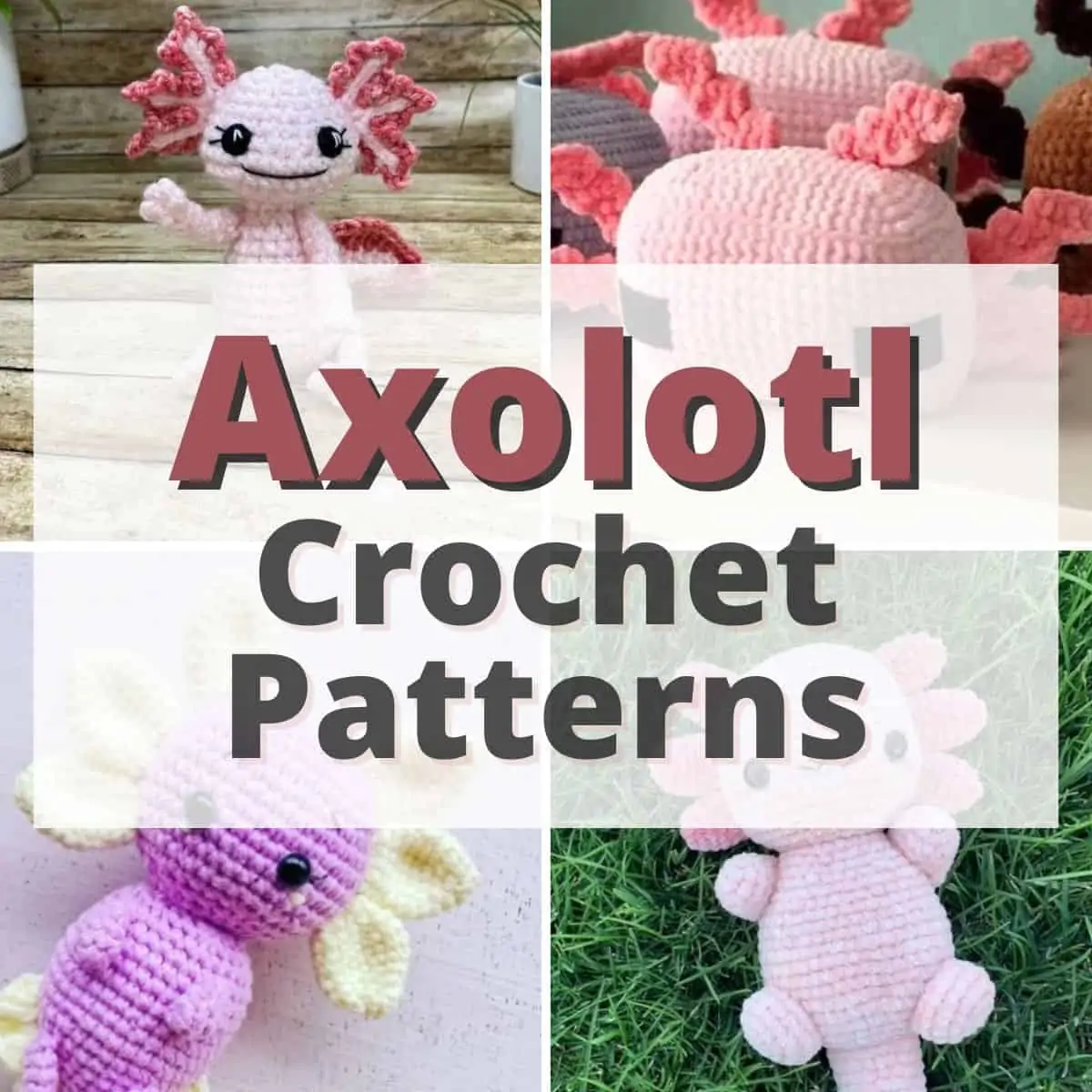 Medium Crochet Axolotl Plushie Crochet Salamander Aquatic Animal