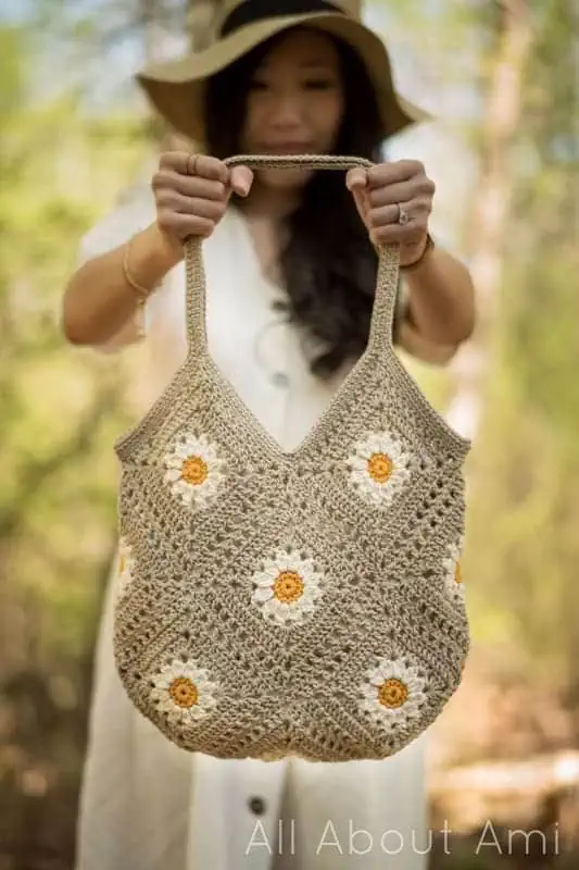 Granny Square Short Handle Crochet Handbag – BOHOASIS